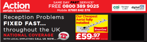 TV Aerial Installation Experts Action Aerials Offer Aerial Repair & Set Up from Just £29.97